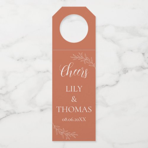 Boho Terracotta Wedding Classic Bottle Hanger Tag