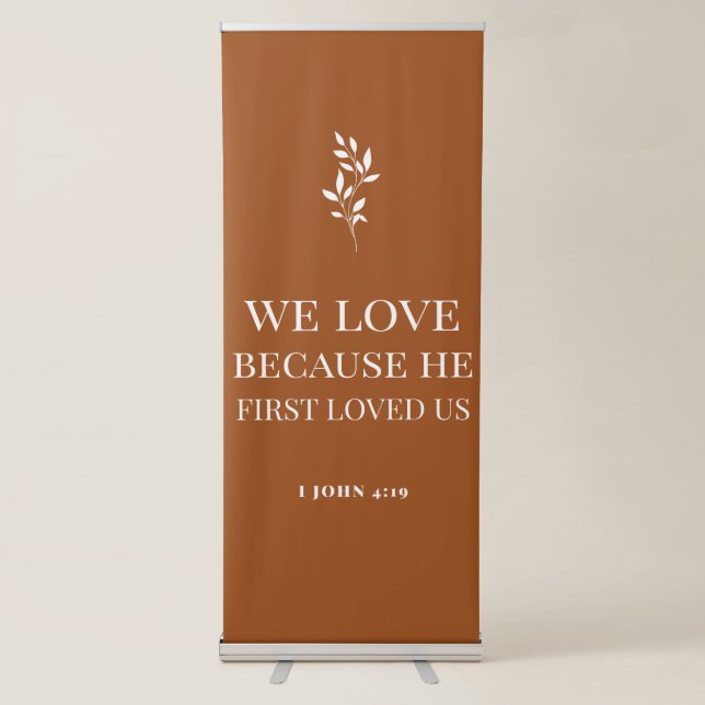 Boho terracotta wedding entrance  retractable banner (Front)