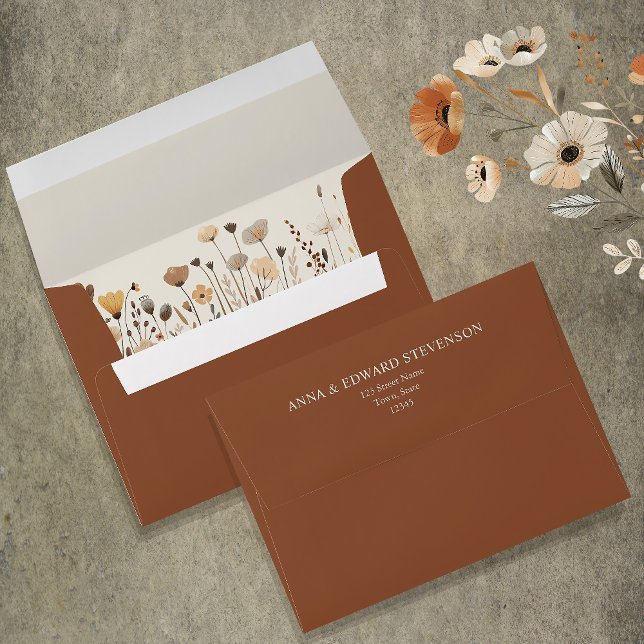 Boho Terracotta Wedding Envelope (Creator Uploaded)