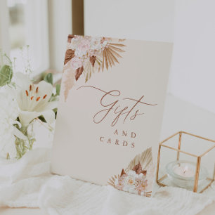 Boho Terracotta Wedding Gifts & Cards Pedestal Sign