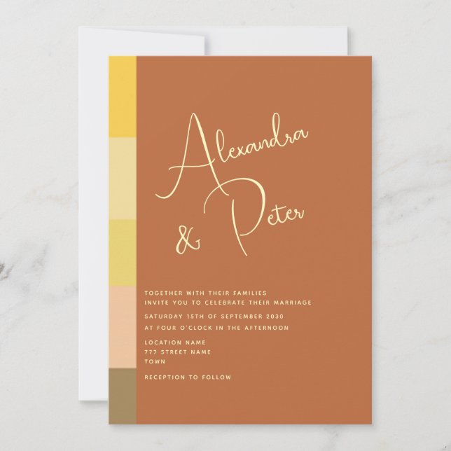 Boho Terracotta Wedding Invitation (Front)