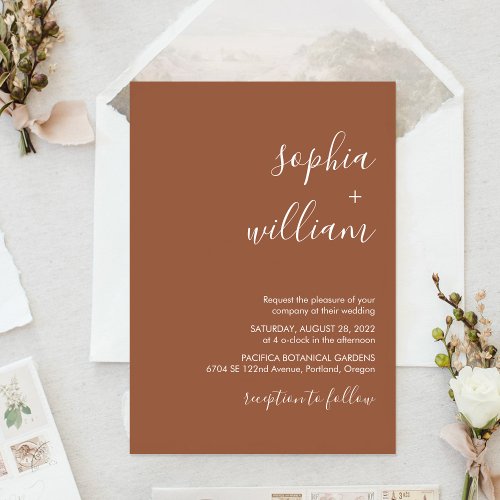 Boho Terracotta Wedding Invitation