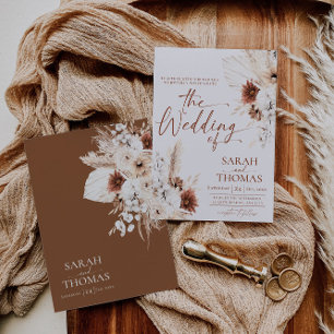 Boho Terracotta Wedding Invitation Card