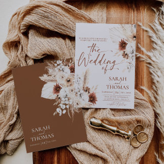 Boho Terracotta Wedding Invitation Card