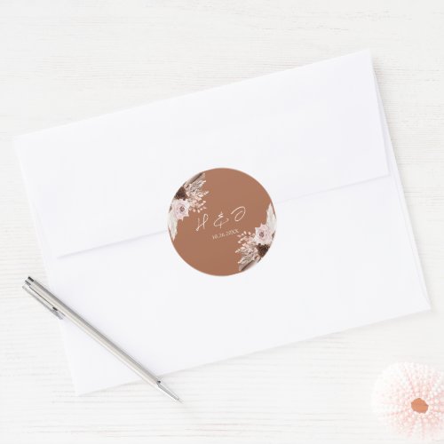 Boho Terracotta Wedding Invitation Envelope Seal