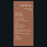 Boho Terracotta Wedding Menu<br><div class="desc">This modern terracotta wedding menu features a minimalist design with an earthy,  boho desert color scheme and clean,  modern typography. Terracotta is a new color trending for 2021 and is a lovely,  saturated warm,  neutral tone. A coordinating wedding suite is available.</div>