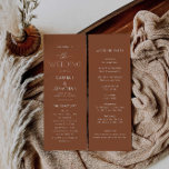 Boho Terracotta Wedding Program<br><div class="desc">This Terracotta Boho Wedding Program Card is the perfect choice for couples who want to keep things simple yet stylish. This program card features a clean, modern design that is both elegant and sophisticated. The minimalist approach to the design ensures that all the important details are highlighted, while still maintaining...</div>