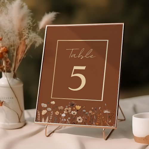 Boho Terracotta Wedding Table Number