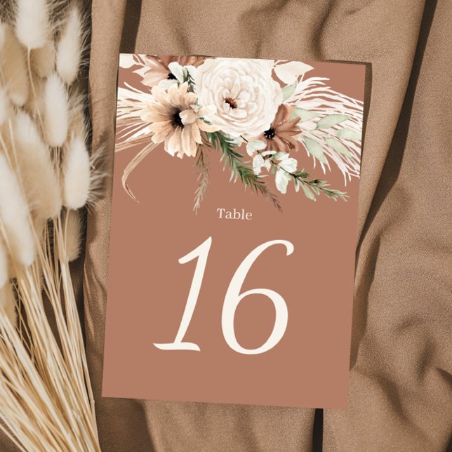 Boho Terracotta Wedding Table Numbers (Creator Uploaded)