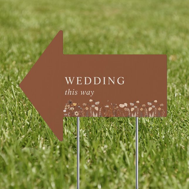 Boho Terracotta Wedding This Way Arrow Sign (Creator Uploaded)