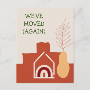 Boho Terracotta We've Moved Again New Address Postcard