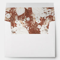 Boho Terracotta White Flowers Your Address