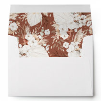 Boho Terracotta White Flowers Your Address Envelope