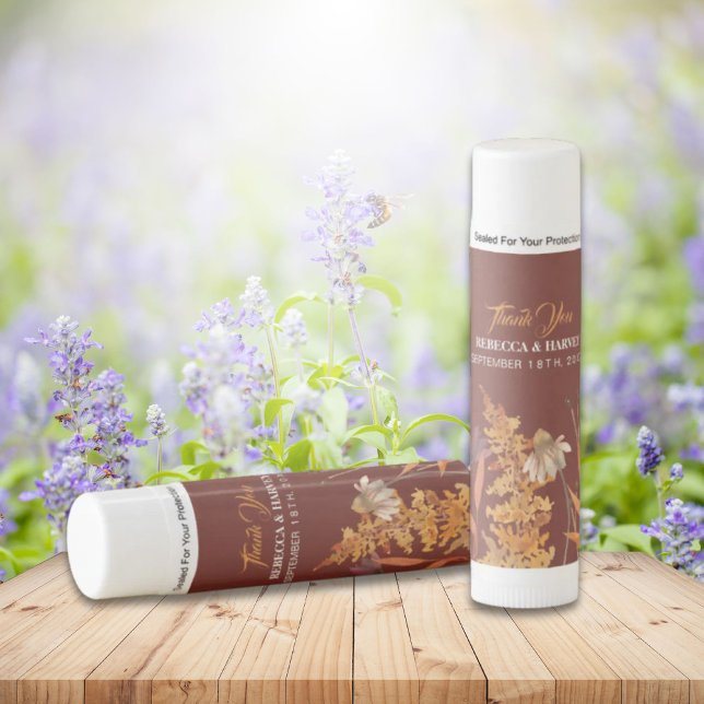 Boho Terracotta Wildflower Autumn Fall Wedding Lip Balm (Boho Terracotta Wildflower Autumn Fall Wedding Lip Balm)