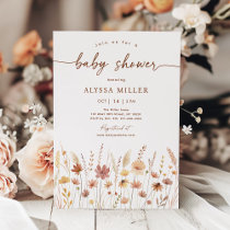 Boho Terracotta Wildflower Baby Shower Invitation