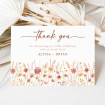 Boho Terracotta Wildflower Baby Shower Thank You Card