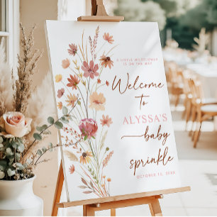 Boho Terracotta Wildflower Baby Sprinkle Welcome Foam Board