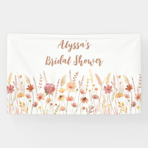 Boho Terracotta Wildflower Bridal Shower Banner