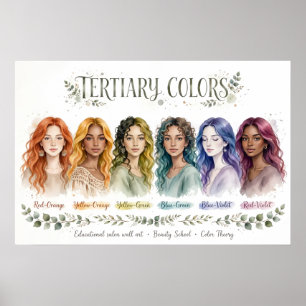Boho Tertiary Colors Educational Poster