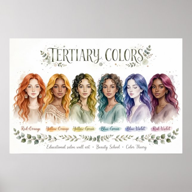 Boho Tertiary Colors Educational Poster (Front)