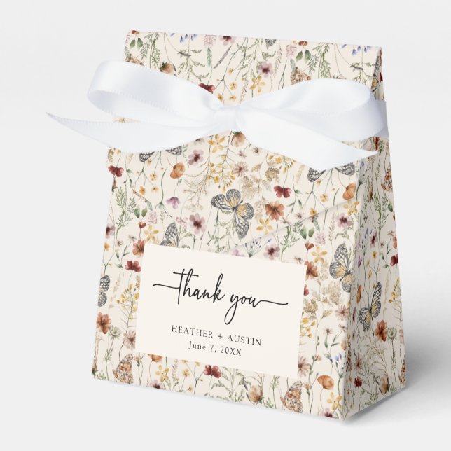 Boho Thank You Favor Boxes (Front Side)