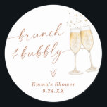 Boho Thank You Favor Sticker | Brunch & Bubbly<br><div class="desc">These Favor Stickers feature hand-painted watercolor champagne flutes to set the tone for your bohemian styled event and is a great way to create personalized tags or labels for your shower,  wedding or special event! Easily edit most wording,  text color and background color to match your event!</div>