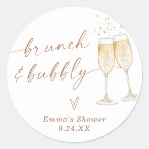 Boho Thank You Favor Sticker Brunch & Bubbly