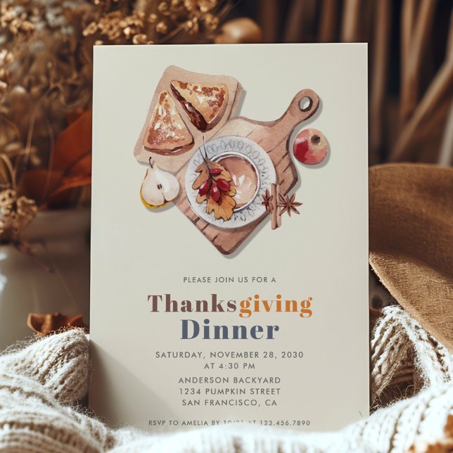 Boho Thanksgiving Dinner Feast Invitation (Creator Uploaded)