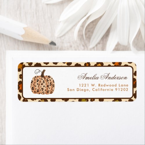 Boho thanksgiving Pumpkin Return Address Label