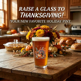 Boho Thanksgiving Turkey Autumn Floral Glass