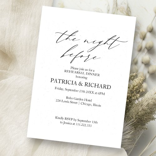 Boho The Night Before Rehearsal Dinner Invitation