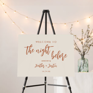 Boho The Night Before Rehearsal Dinner Welcome Foam Board