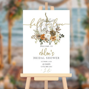 Boho Theme Bridal Shower Welcome Sign Fall in Love