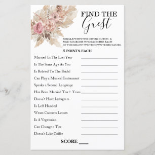 Boho Theme Find The Guest Game