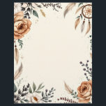 Boho Theme with Dreamcatcher Letterhead<br><div class="desc">Flowers,  feathers,  and a dreamcatcher combine to make a beautiful,  boho-themed letterhead stationery.  Perfect for all your correspondence,  could be used for a newsletter or an invitation.</div>