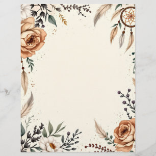 Boho Theme with Dreamcatcher Stationery Paper