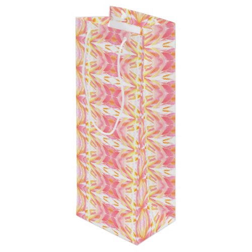 Boho Tie_Dye Kaleidoscope Pattern _ Pink Wine Gift Bag