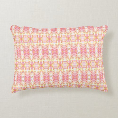 Boho Tie Dye Pattern Pink  Yellow _ Accent Pillow