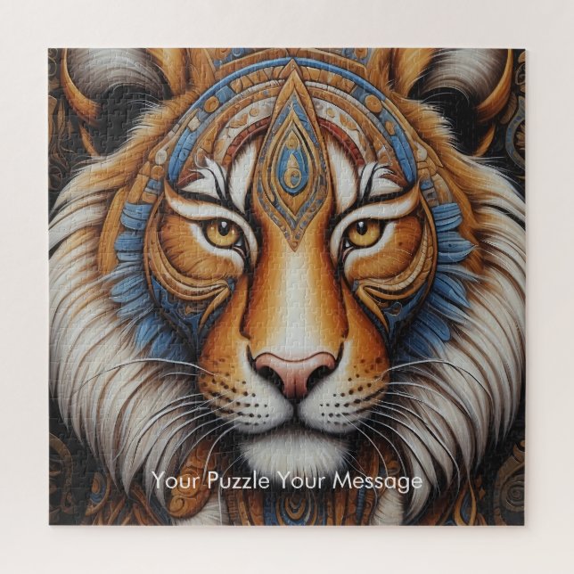 Boho Tiger Mandala Jigsaw Puzzle (Vertical)