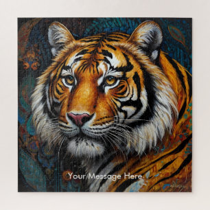 Boho Tiger Puzzle – Vibrant Jungle Wildlife Art
