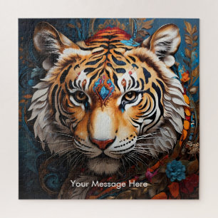 Boho Tiger Puzzle – Vibrant Jungle Wildlife Art