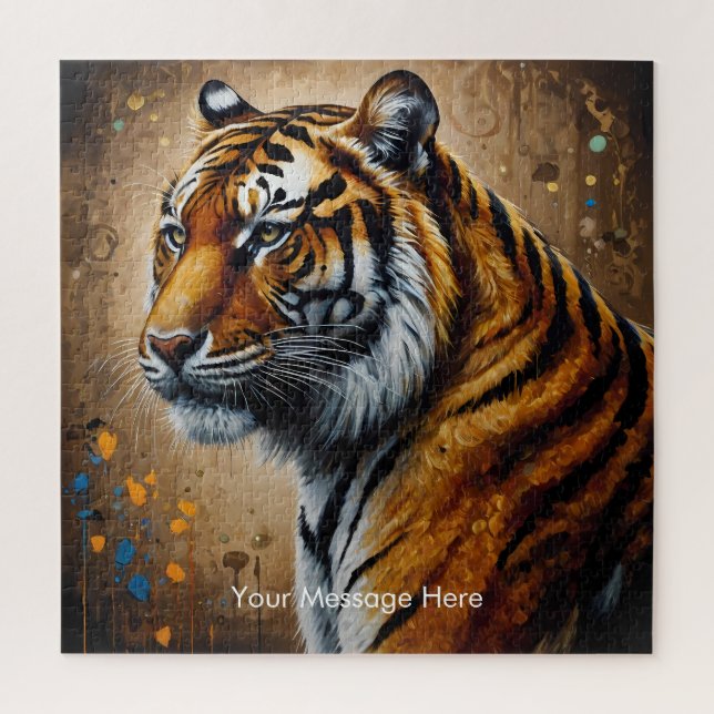 Boho Tiger Puzzle – Vibrant Jungle Wildlife Art (Vertical)