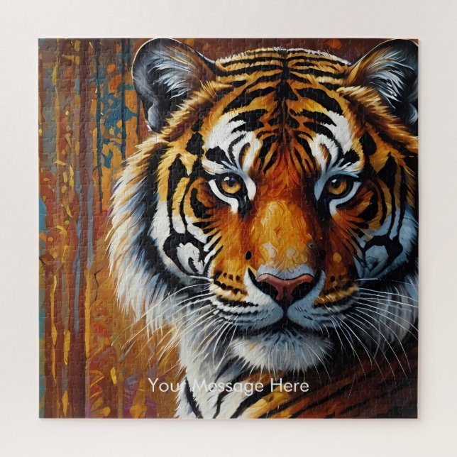 Boho Tiger Puzzle – Vibrant Jungle Wildlife Art (Vertical)