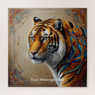 Boho Tiger Puzzle – Vibrant Jungle Wildlife Art
