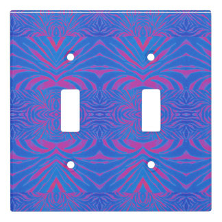 Boho Tiger Stripe Pink and Blue Light Switch Cover