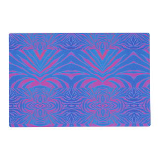 Boho Tiger Stripe Pink and Blue Placemat