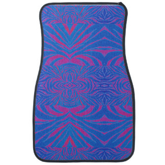 Boho Tiger Stripe Pink and Blue Set of Car Mats