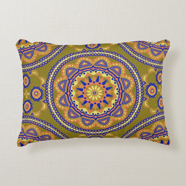 Boho Tile Design Accent Pillow (Front)