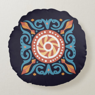 Boho Tile Round Pillow