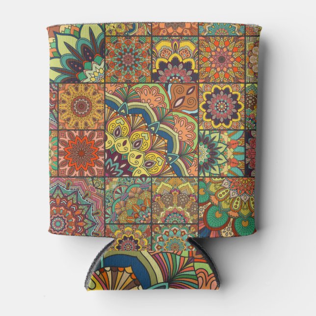 Boho tiles: colorful patchwork seamless pattern can cooler (Front)